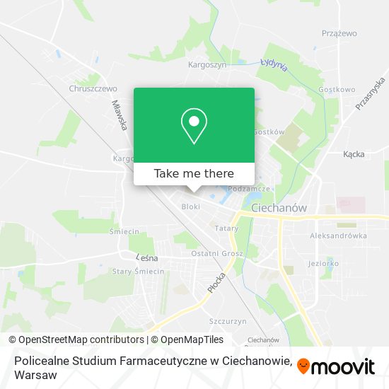 Policealne Studium Farmaceutyczne w Ciechanowie map