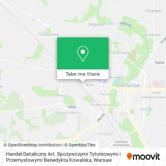 Handel Detaliczny Art. Spożywczymi Tytoniowymi i Przemysłowymi Benedykta Kowalska map