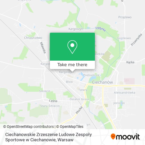 Ciechanowskie Zrzeszenie Ludowe Zespoły Sportowe w Ciechanowie map