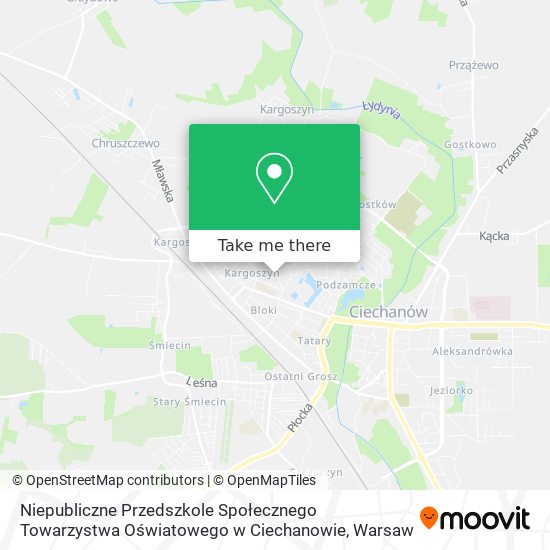 Niepubliczne Przedszkole Społecznego Towarzystwa Oświatowego w Ciechanowie map