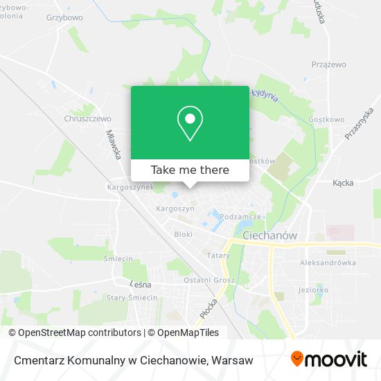 Cmentarz Komunalny w Ciechanowie map