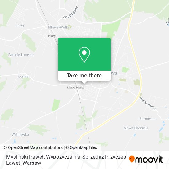 Myśliński Paweł. Wypożyczalnia, Sprzedaż Przyczep i Lawet map