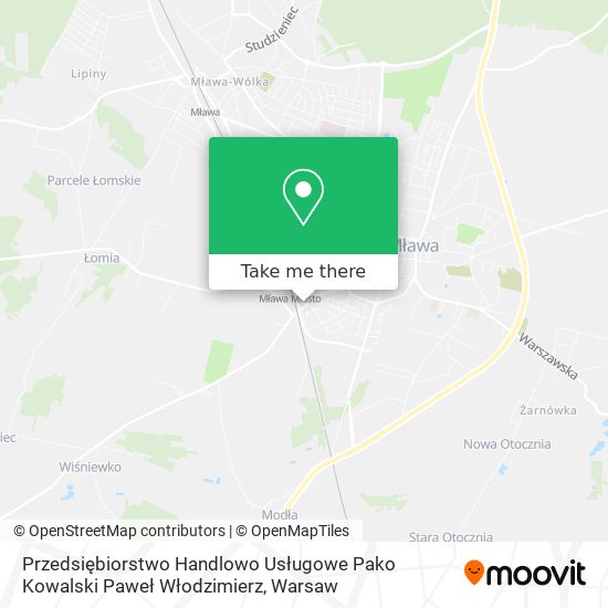 Przedsiębiorstwo Handlowo Usługowe Pako Kowalski Paweł Włodzimierz map