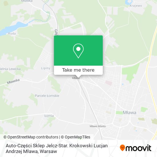 Auto-Części Sklep Jelcz-Star. Krokowski Lucjan Andrzej Mława map