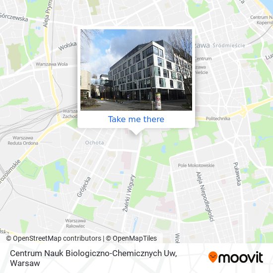 Карта Centrum Nauk Biologiczno-Chemicznych Uw