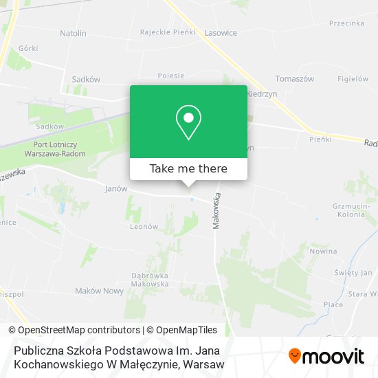 Publiczna Szkoła Podstawowa Im. Jana Kochanowskiego W Małęczynie map