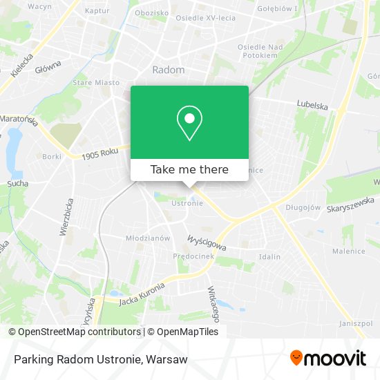 Parking Radom Ustronie map