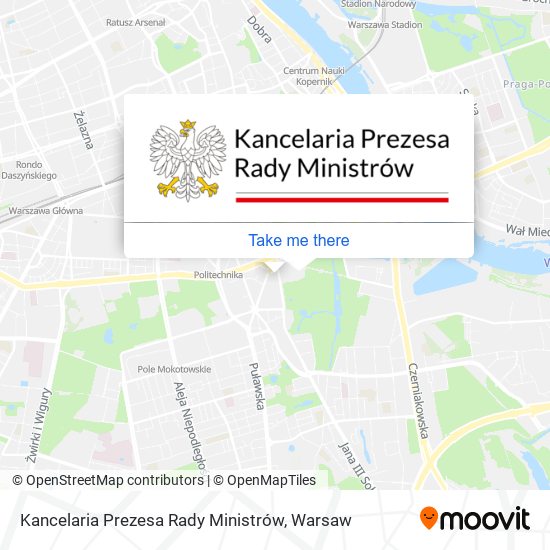 Карта Kancelaria Prezesa Rady Ministrów