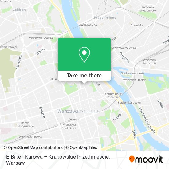 E-Bike - Karowa – Krakowskie Przedmieście map