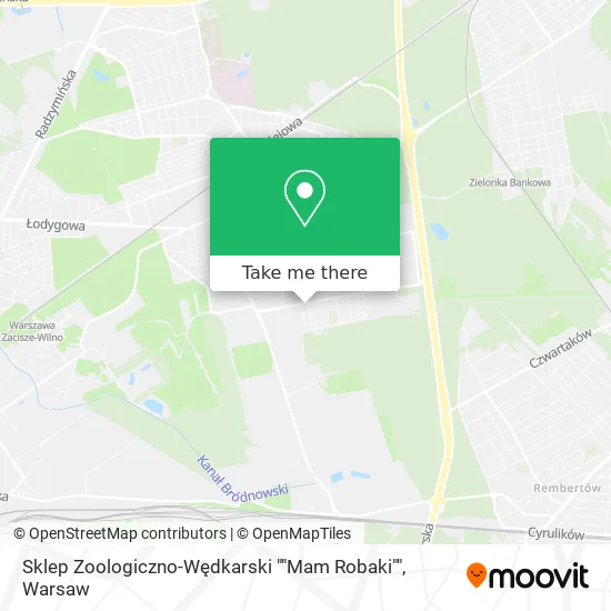 Карта Sklep Zoologiczno-Wędkarski ""Mam Robaki""