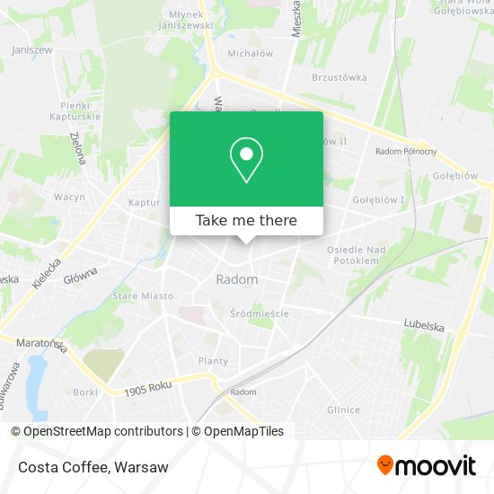 Costa Coffee map