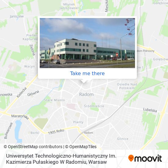 Uniwersytet Technologiczno-Humanistyczny Im. Kazimierza Pułaskiego W Radomiu map