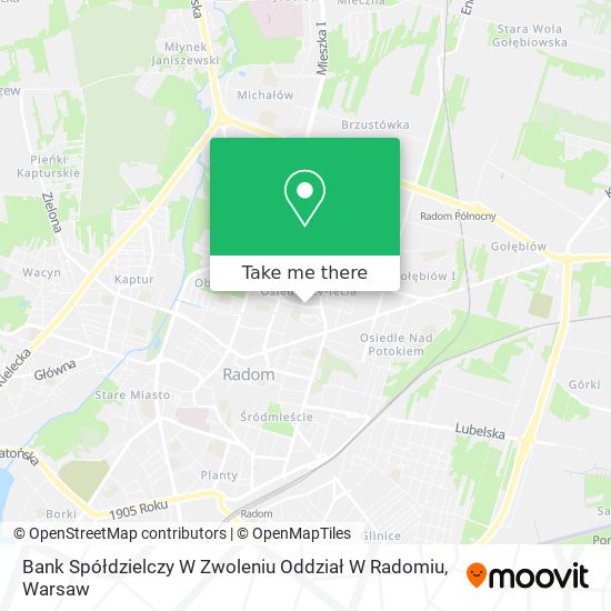 Bank Spółdzielczy W Zwoleniu Oddział W Radomiu map