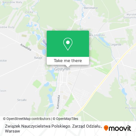 Związek Nauczycielstwa Polskiego. Zarząd Odziału. map