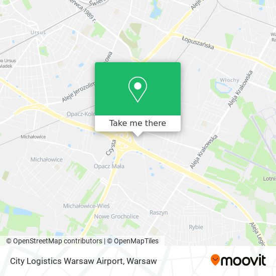 City Logistics Warsaw Airport map