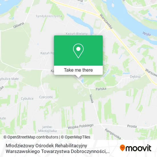 Карта Młodzieżowy Ośrodek Rehabilitacyjny Warszawskiego Towarzystwa Dobroczynności