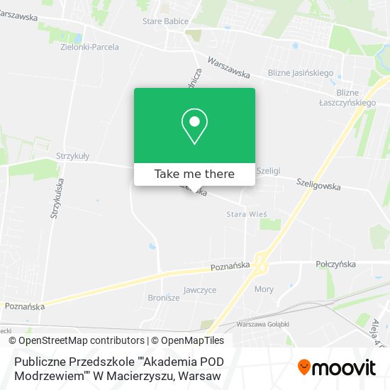 Publiczne Przedszkole ""Akademia POD Modrzewiem"" W Macierzyszu map