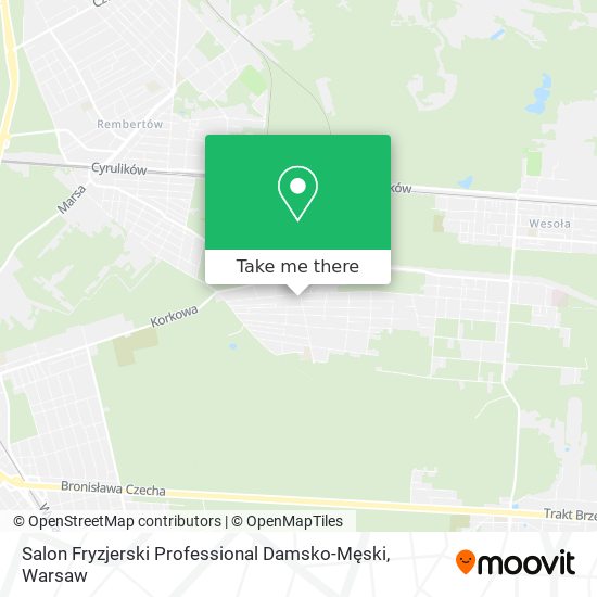 Карта Salon Fryzjerski Professional Damsko-Męski