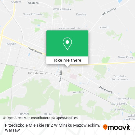 Карта Przedszkole Miejskie Nr 2 W Mińsku Mazowieckim