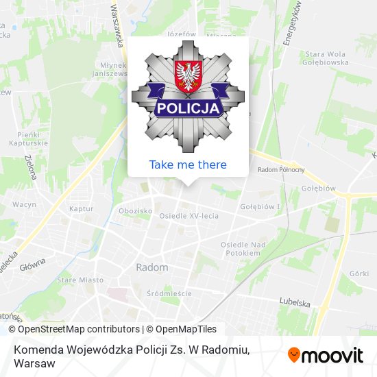 Карта Komenda Wojewódzka Policji Zs. W Radomiu