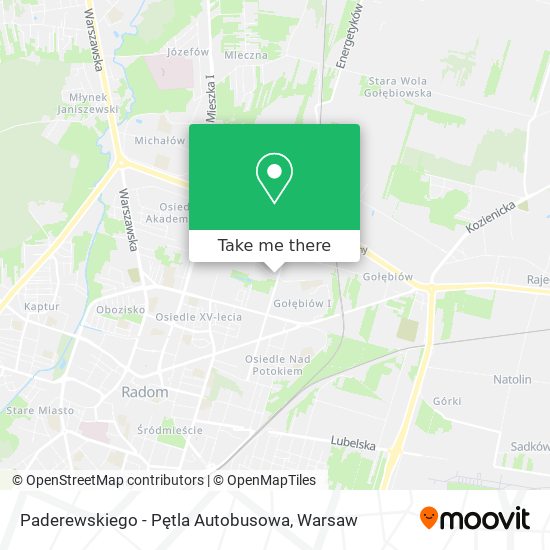 Paderewskiego - Pętla Autobusowa map