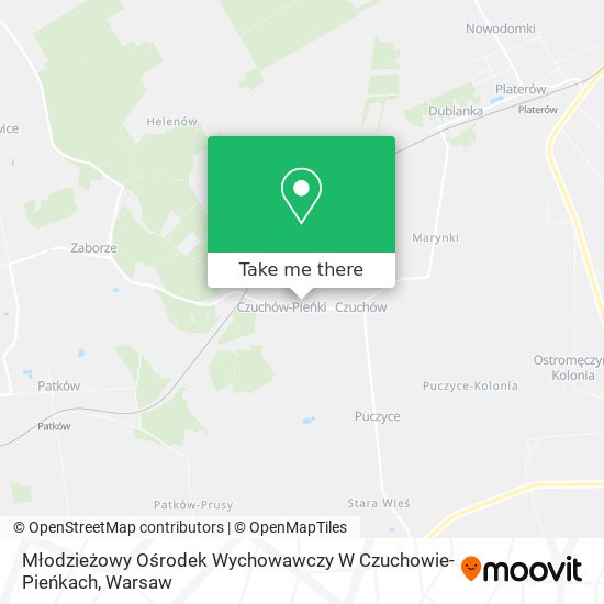 Młodzieżowy Ośrodek Wychowawczy W Czuchowie-Pieńkach map