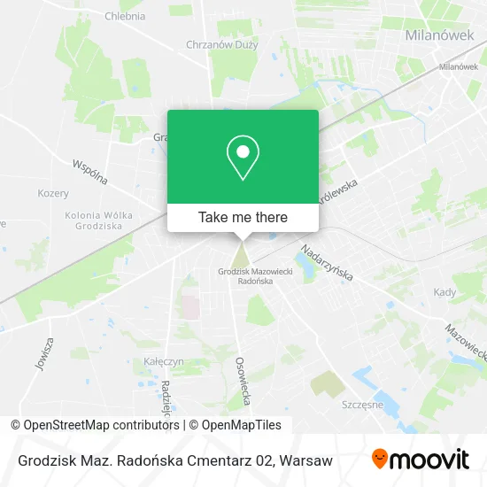 Grodzisk Maz. Radońska Cmentarz 02 map