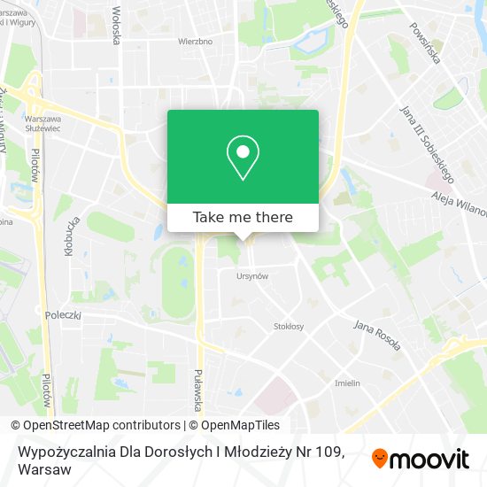 Wypożyczalnia Dla Dorosłych I Młodzieży Nr 109 map