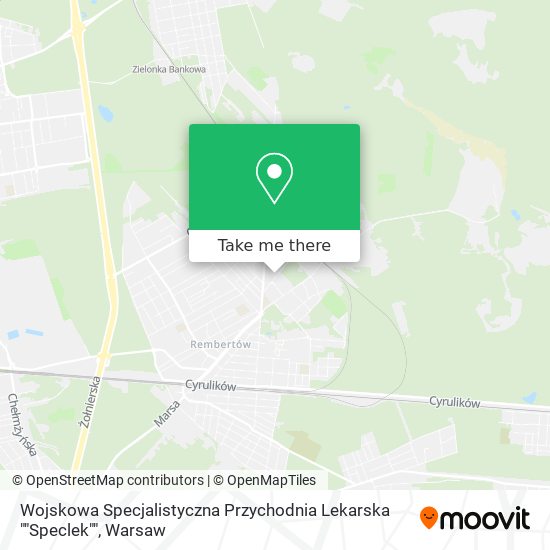 Wojskowa Specjalistyczna Przychodnia Lekarska ""Speclek"" map