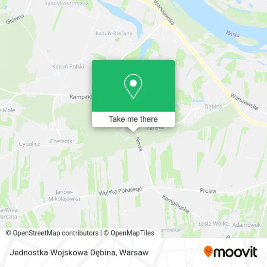 Карта Jednostka Wojskowa Dębina