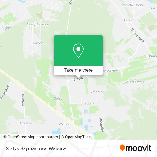 Sołtys Szymanowa map