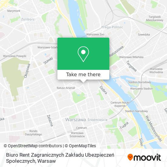 Карта Biuro Rent Zagranicznych Zakładu Ubezpieczeń Społecznych