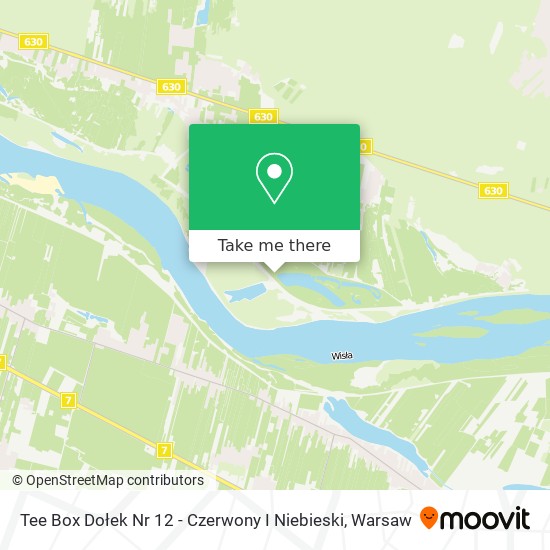 Tee Box Dołek Nr 12 - Czerwony I Niebieski map