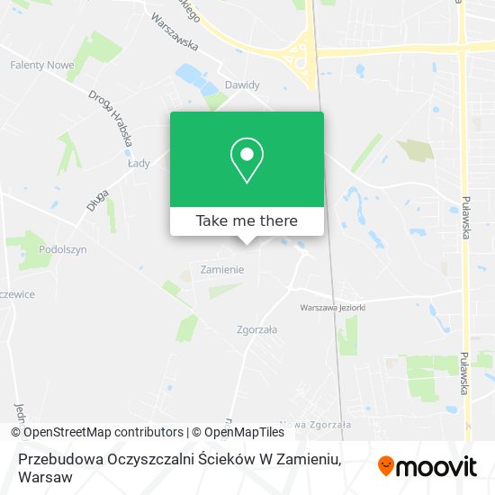 Przebudowa Oczyszczalni Ścieków W Zamieniu map