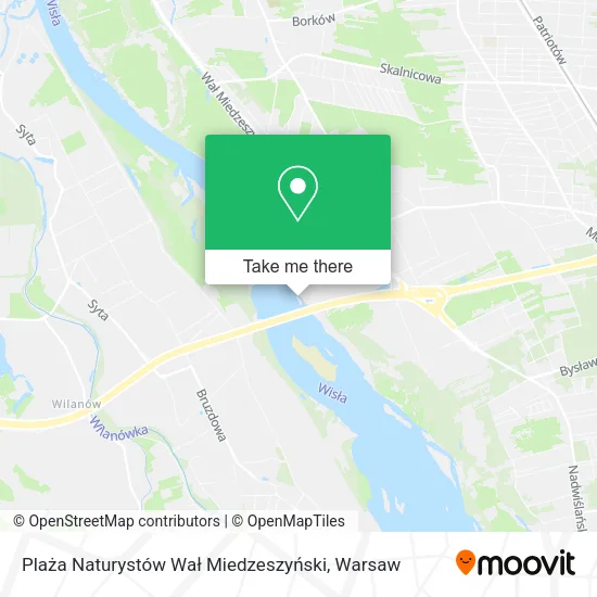 Plaża Naturystów Wał Miedzeszyński map