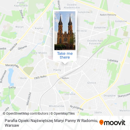 Parafia Opieki Najświętszej Maryi Panny W Radomiu map