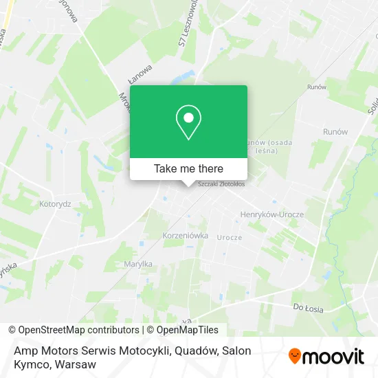 Карта Amp Motors Serwis Motocykli, Quadów, Salon Kymco