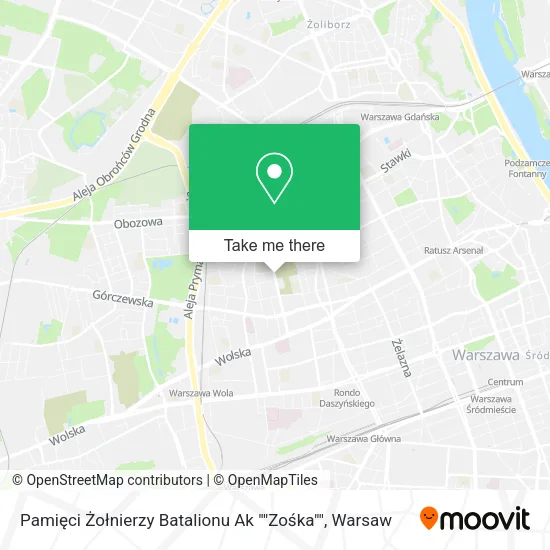 Pamięci Żołnierzy Batalionu Ak ""Zośka"" map