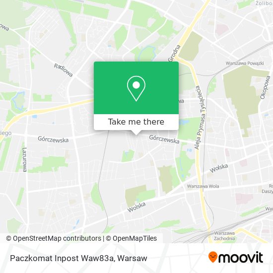 Paczkomat Inpost Waw83a map