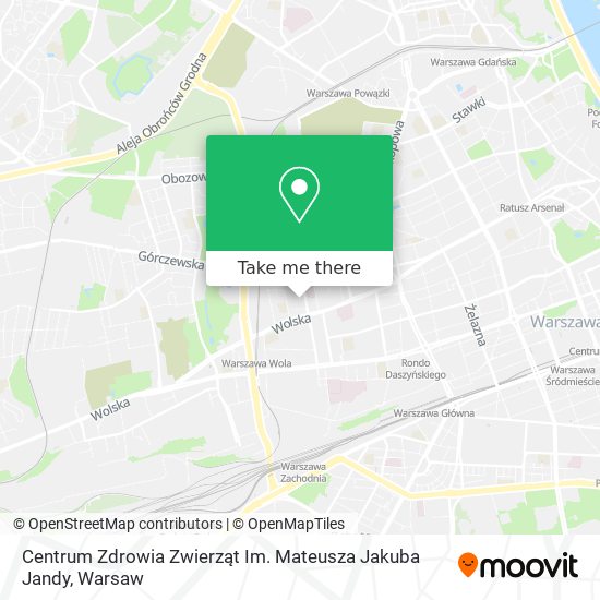 Карта Centrum Zdrowia Zwierząt Im. Mateusza Jakuba Jandy