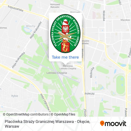 Карта Placówka Straży Granicznej Warszawa - Okęcie