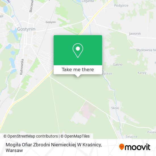 Mogiła Ofiar Zbrodni Niemieckiej W Kraśnicy map