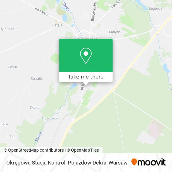 Карта Okręgowa Stacja Kontroli Pojazdów Dekra