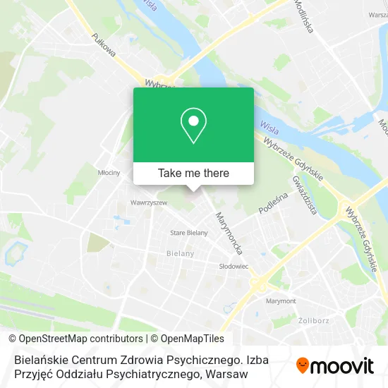 Bielańskie Centrum Zdrowia Psychicznego. Izba Przyjęć Oddziału Psychiatrycznego map