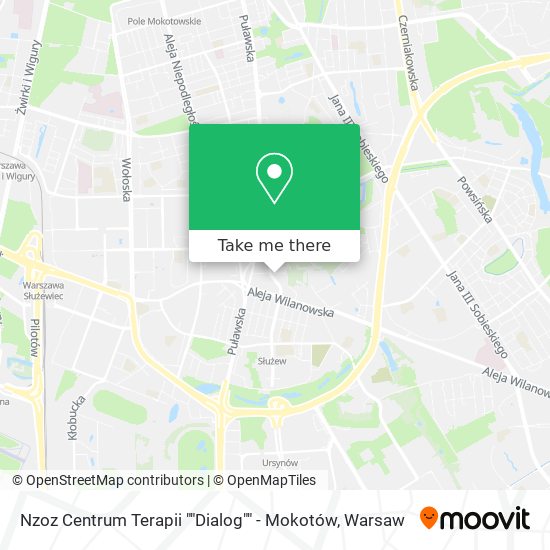 Nzoz Centrum Terapii ""Dialog"" - Mokotów map