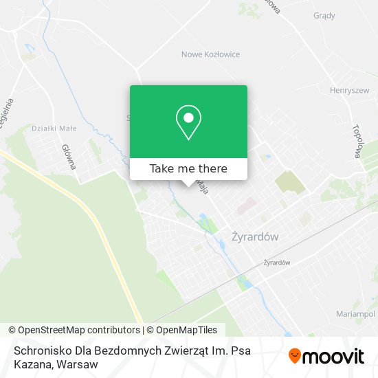 Schronisko Dla Bezdomnych Zwierząt Im. Psa Kazana map