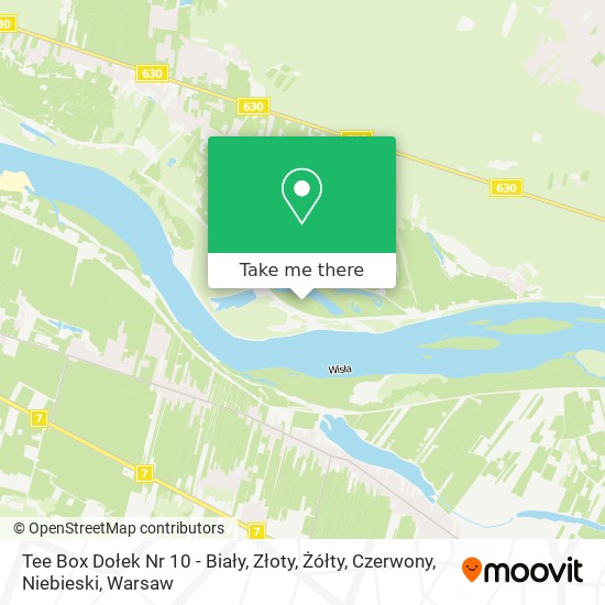 Tee Box Dołek Nr 10 - Biały, Złoty, Żółty, Czerwony, Niebieski map