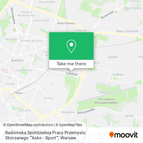 Radomska Spółdzielnia Pracy Przemysłu Skórzanego ""Asko - Sport"" map