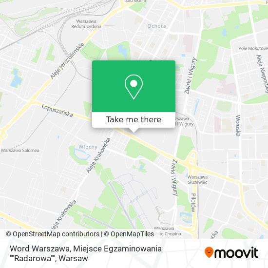 Word Warszawa, Miejsce Egzaminowania ""Radarowa"" map