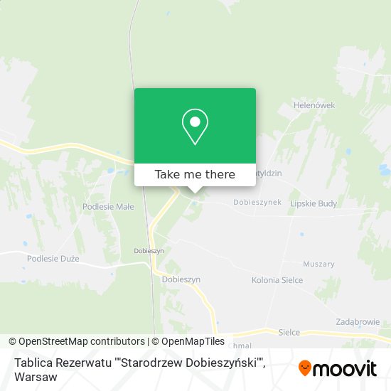 Tablica Rezerwatu ""Starodrzew Dobieszyński"" map